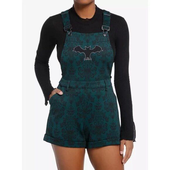 Her Universe Pants - New DISNEY HAUNTED MANSION Her Universe Womens OVERALL SHORTALLS SIZE Large